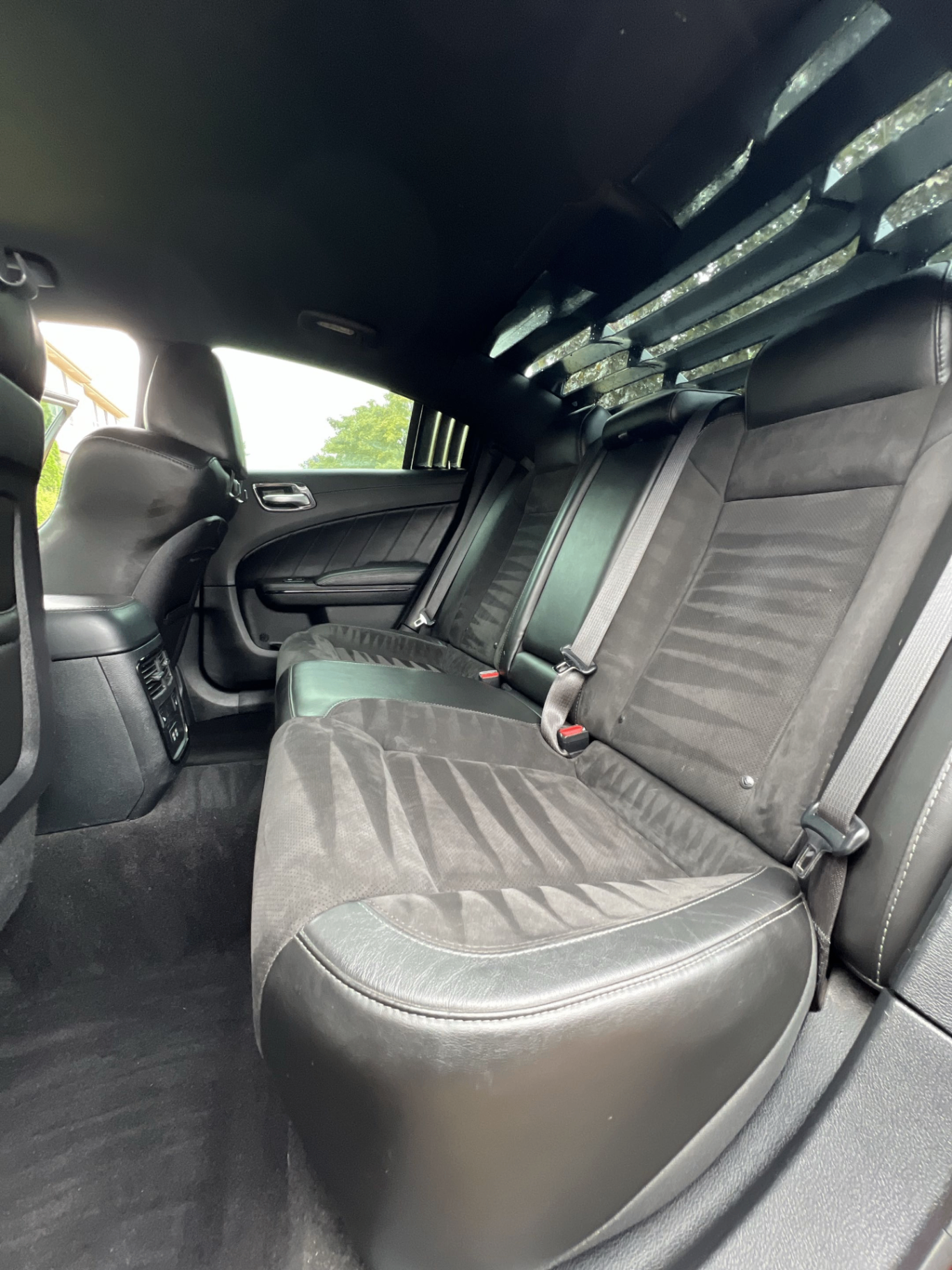 Charger rear cabin with suede and leather seats freshly detailed